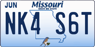 MO license plate NK4S6T