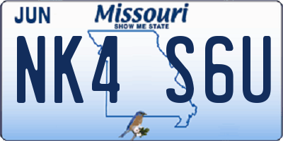 MO license plate NK4S6U