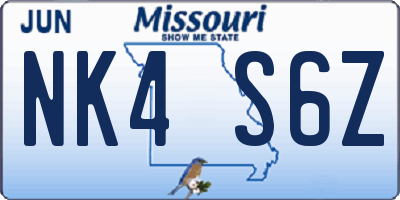 MO license plate NK4S6Z