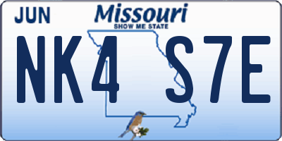 MO license plate NK4S7E