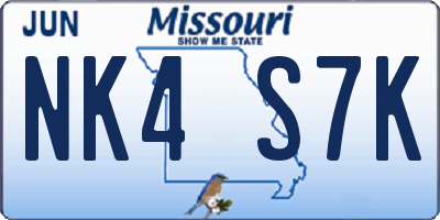 MO license plate NK4S7K