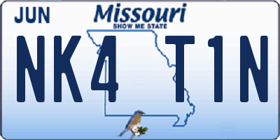 MO license plate NK4T1N