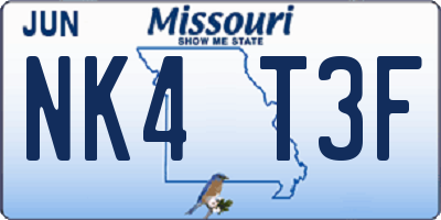 MO license plate NK4T3F