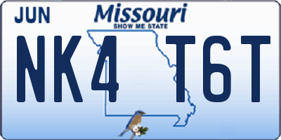 MO license plate NK4T6T