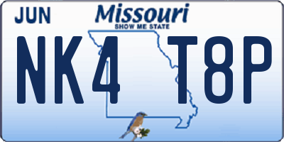 MO license plate NK4T8P