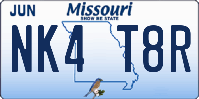 MO license plate NK4T8R