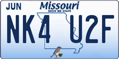 MO license plate NK4U2F
