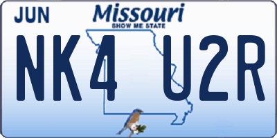 MO license plate NK4U2R