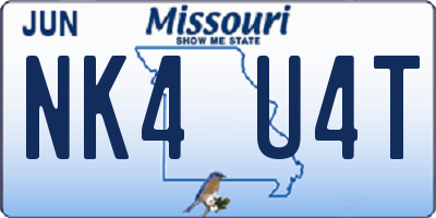 MO license plate NK4U4T