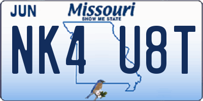 MO license plate NK4U8T