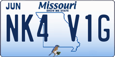 MO license plate NK4V1G