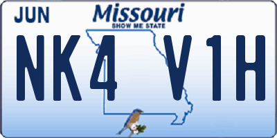 MO license plate NK4V1H