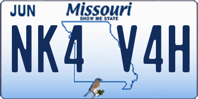 MO license plate NK4V4H