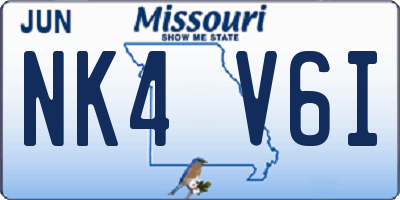 MO license plate NK4V6I