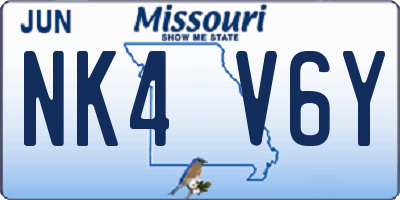 MO license plate NK4V6Y