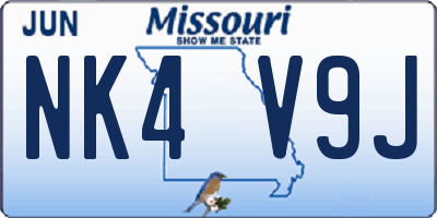 MO license plate NK4V9J