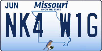 MO license plate NK4W1G