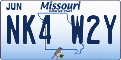 MO license plate NK4W2Y