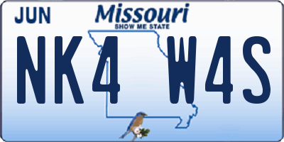 MO license plate NK4W4S
