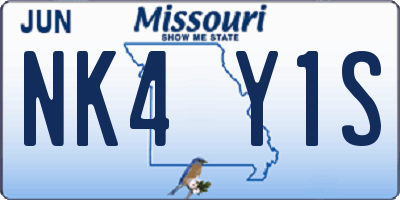 MO license plate NK4Y1S