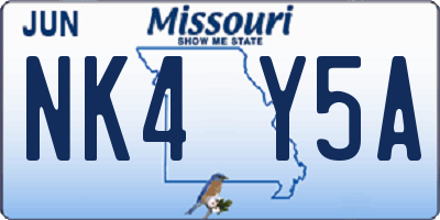 MO license plate NK4Y5A