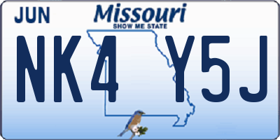 MO license plate NK4Y5J