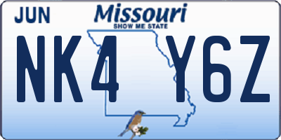 MO license plate NK4Y6Z