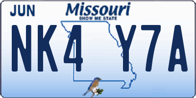 MO license plate NK4Y7A
