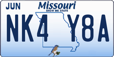 MO license plate NK4Y8A