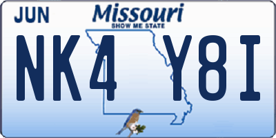 MO license plate NK4Y8I