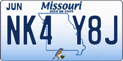 MO license plate NK4Y8J