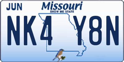 MO license plate NK4Y8N