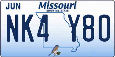 MO license plate NK4Y8O