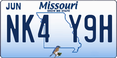 MO license plate NK4Y9H