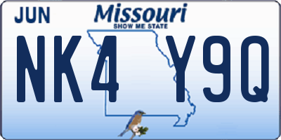 MO license plate NK4Y9Q