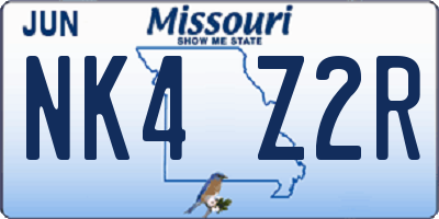 MO license plate NK4Z2R