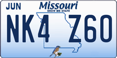 MO license plate NK4Z6O