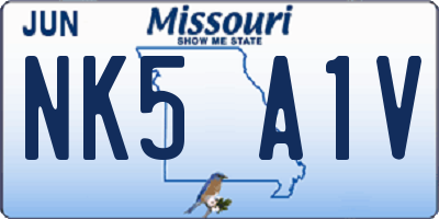 MO license plate NK5A1V