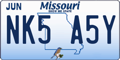 MO license plate NK5A5Y