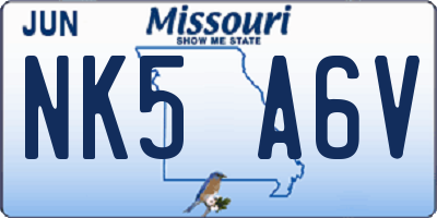 MO license plate NK5A6V