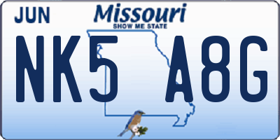 MO license plate NK5A8G