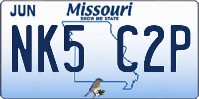 MO license plate NK5C2P