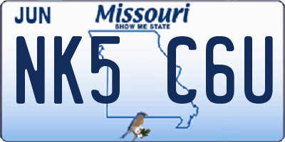 MO license plate NK5C6U