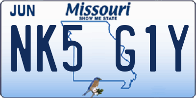 MO license plate NK5G1Y