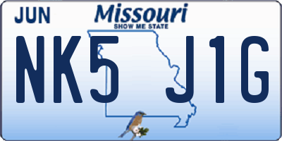 MO license plate NK5J1G