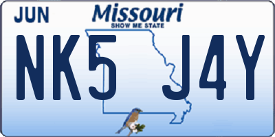 MO license plate NK5J4Y