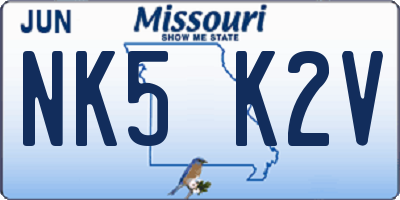 MO license plate NK5K2V
