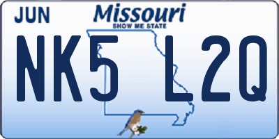 MO license plate NK5L2Q