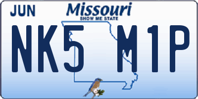 MO license plate NK5M1P