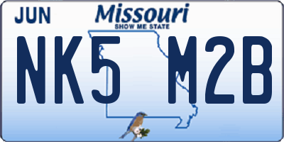 MO license plate NK5M2B